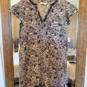 Vineyard Vines Linen Palm Leaves Dress